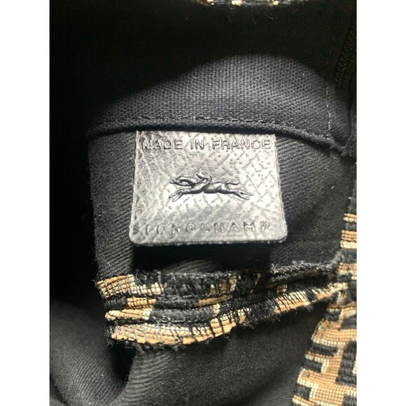 Longchamp Roseau Monogram Print Shoulder Bag Crossbody Black Tan – Hard to Find - Picture 14 of 14